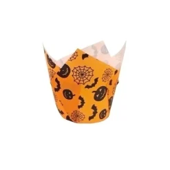 Cápsulas pequeñas muffins naranjas Halloween (250)