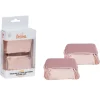 Cápsulas rectangulares metalizadas oro rosa (20) - Decora