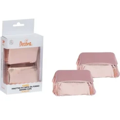 Cápsulas rectangulares metalizadas oro rosa (20) - Decora