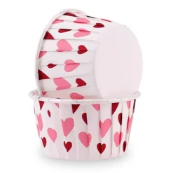 Cápsulas rígidas blancas con corazones San Valentín (50) - Azucren