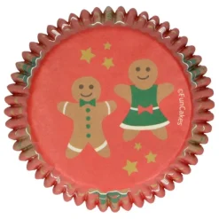 Cápsulas rojas muñecos de jengibre Navidad (48) - Funcakes