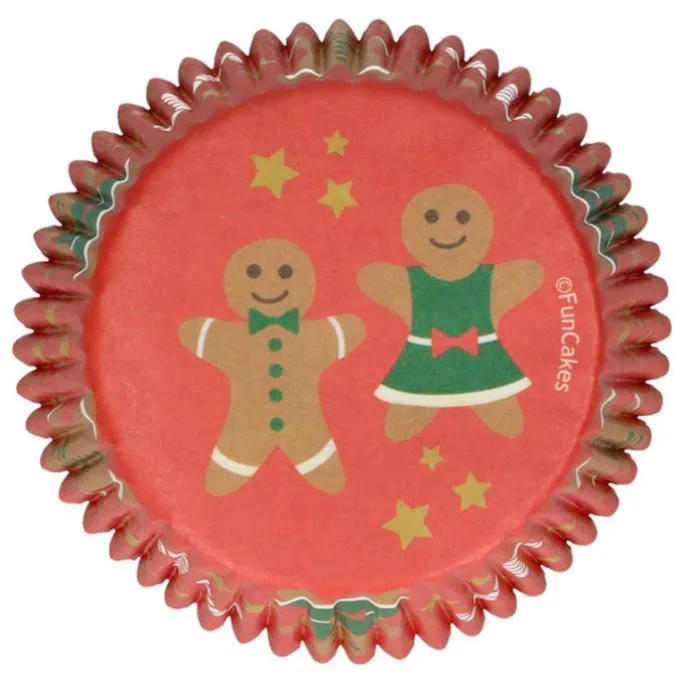 Cápsulas rojas muñecos de jengibre Navidad (48) - Funcakes