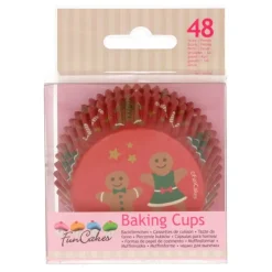 Cápsulas rojas muñecos de jengibre Navidad (48) - Funcakes