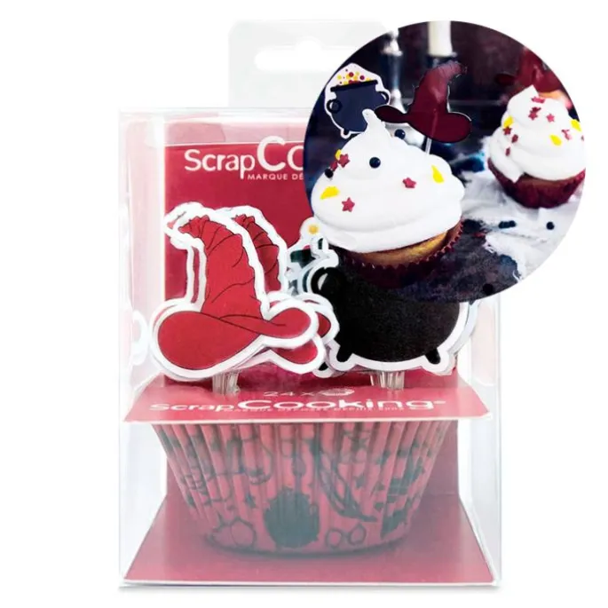 Cápsulas y toppers para cupcakes magia Halloween (24) - ScrapCooking