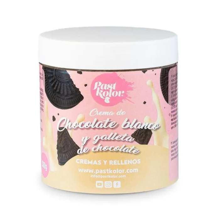 Crema de chocolate blanco y galleta de chocolate 300 g - Pastkolor