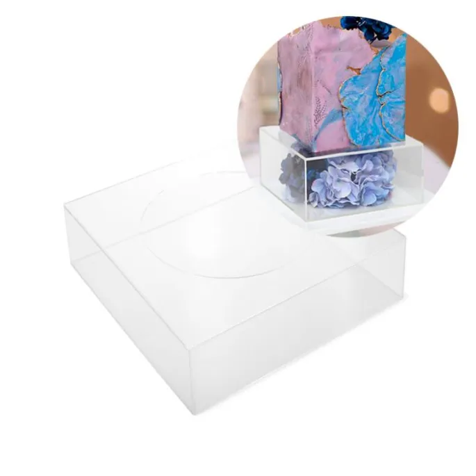 Cuadrado transparente acrílico para decorar tartas 20 x 10 cm - Pastkolor