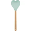 Cuchara de silicona y mango de madera corazón verde 29,5 cm - Miss Étoile