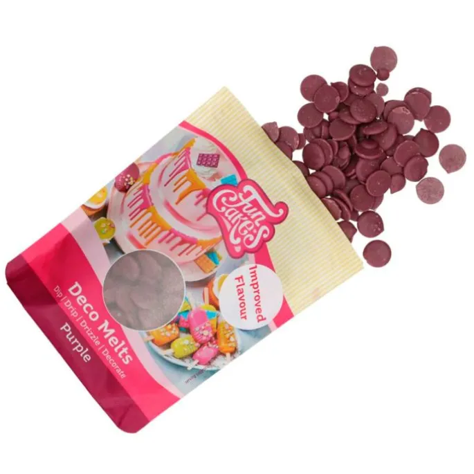 Deco Melts púrpura 250 g - Funcakes