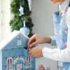 Delantal de algodón Laura Christmas Dusty Blue - GreenGate