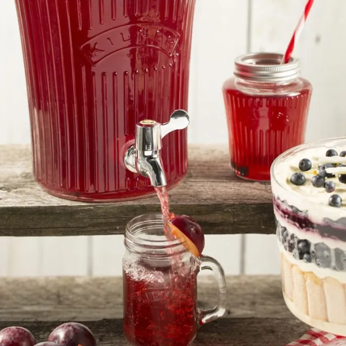 Dispensador de cristal con grifo con estrías 5 litros - Kilner