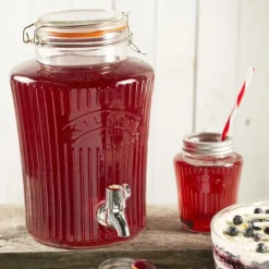 Dispensador de cristal con grifo con estrías 5 litros - Kilner