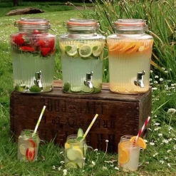 Dispensador de cristal con grifo con estrías 5 litros - Kilner