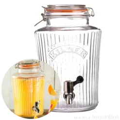 Dispensador de cristal con grifo con estrías 5 litros - Kilner