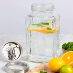 Dispensador de cristal con grifo tumbado para frigorífico 3 litros - Kilner