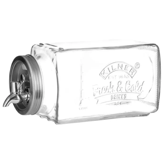 Dispensador de cristal con grifo tumbado para frigorífico 3 litros - Kilner
