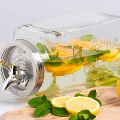 Dispensador de cristal con grifo tumbado para frigorífico 3 litros - Kilner
