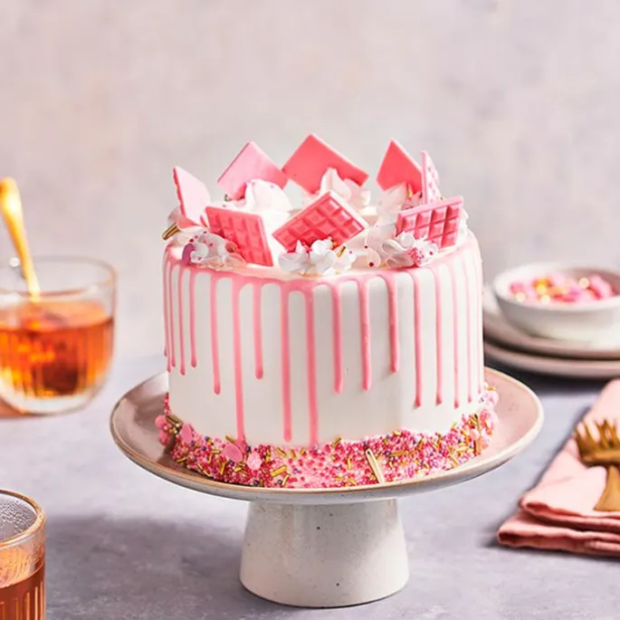 Drip de chocolate rosa claro 180 g - Funcakes