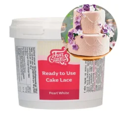 Encaje comestible listo para usar blanco perlado 200 g - Funcakes