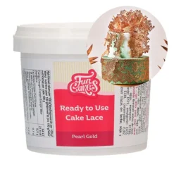 Encaje comestible listo para usar dorado 200 g - Funcakes