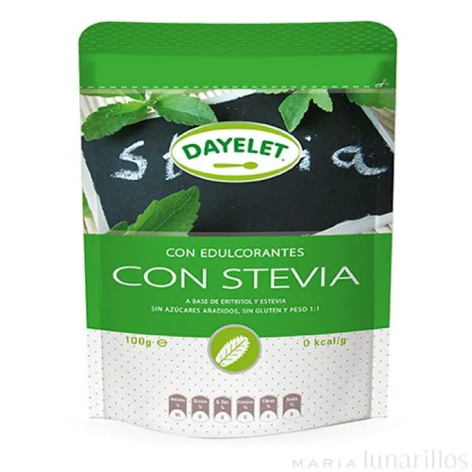 Endulzante sin azúcar con stevia 100 gr - Sin gluten - Dayelet