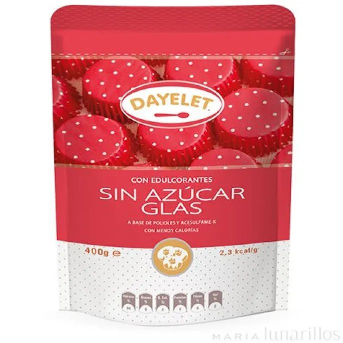 Endulzante sin azúcar tipo Azúcar Glass 400 gr - Sin gluten - Dayelet