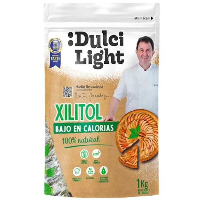 Endulzante sin azúcar Xilitol, azúcar de abedul 1 kg - Sin gluten - DulciLight