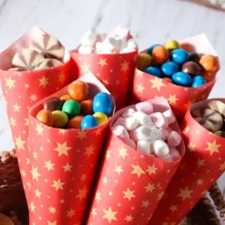 Envoltorios de papel encerado estrellas Navidad (12)