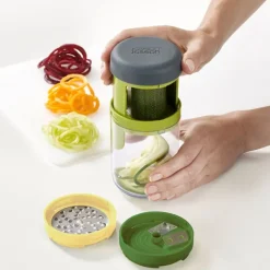 Espiralizador fino y grueso con rallador 16 cm - Acero inoxidable - Joseph Joseph