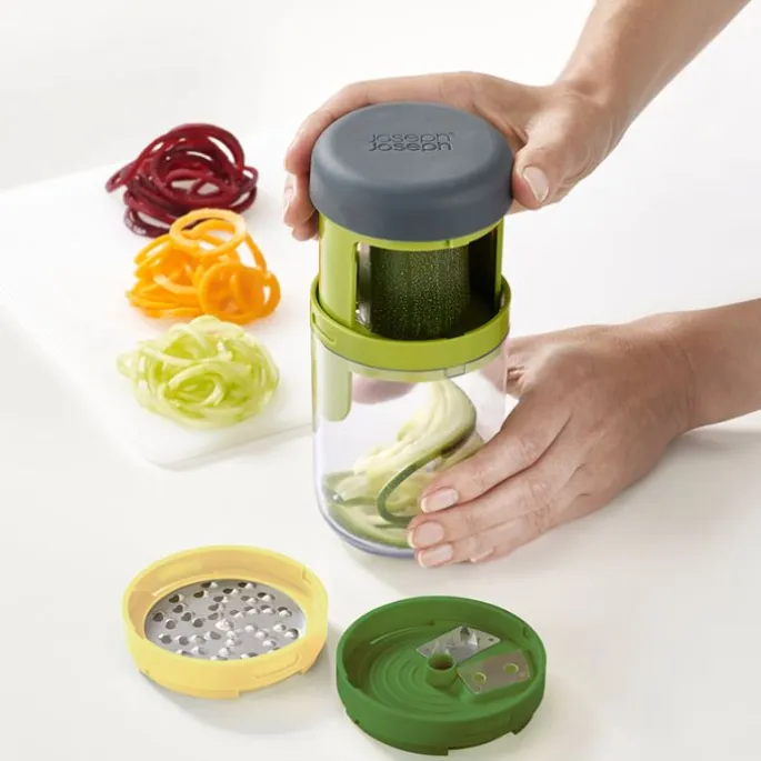 Espiralizador fino y grueso con rallador 16 cm - Acero inoxidable - Joseph Joseph
