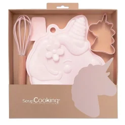 Espátula, batidor, molde y cortador unicornio - ScrapCooking