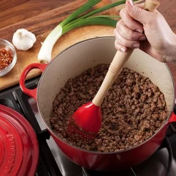 Espátula Pro cuchara con mango de madera 32,5 cm Cereza - Silicona - Le Creuset