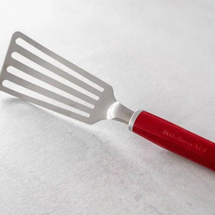 Espátula ranurada flexible larga roja 33 cm - Acero inoxidable - KitchenAid