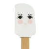 Espátula silicona madera blanca ojos abiertos 25 cm - Miss Étoile