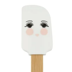 Espátula silicona madera blanca ojos abiertos 25 cm - Miss Étoile