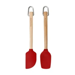 Espátulas mini rojas mango madera (2) - Silicona - KitchenAid