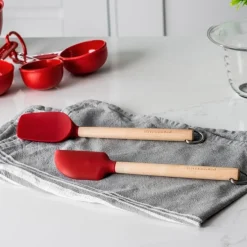 Espátulas mini rojas mango madera (2) - Silicona - KitchenAid