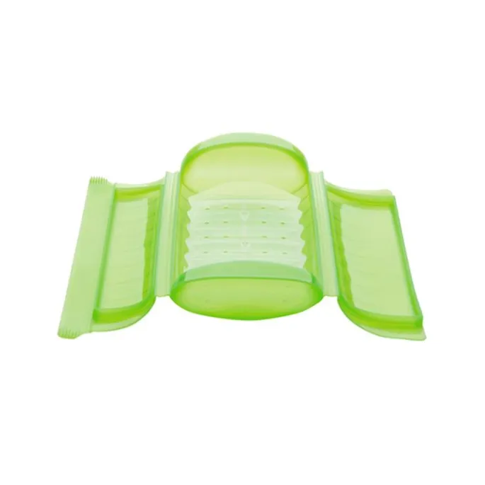 Estuche de vapor individual con bandeja verde 650 ml - Silicona - Lékué