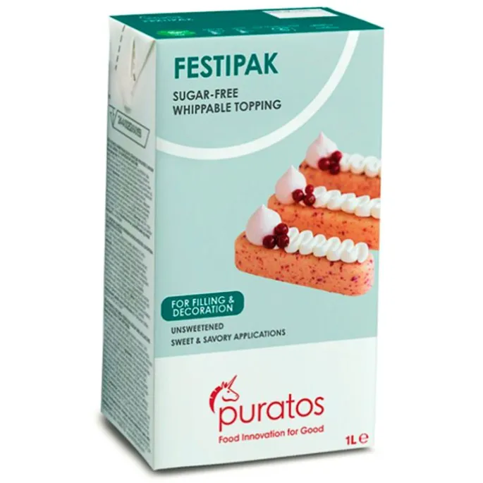 Festipak: Nata vegetal 1 litro - Sin azúcar - Puratos