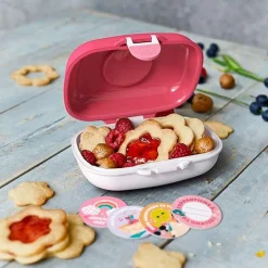 Fiambrera compacta rosa pájaros 600 ml - Polipropileno (sin BPA) - Monbento