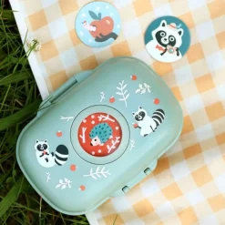 Fiambrera compacta verde Mapaches 600 ml - Polipropileno (sin BPA) - Monbento