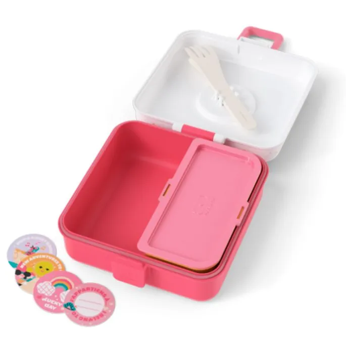 Fiambrera doble compacta rosa pájaros 850 ml - Polipropileno (sin BPA) - Monbento