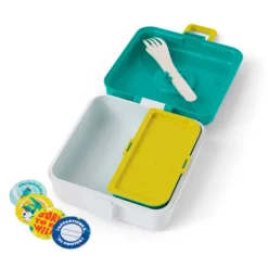 Fiambrera doble compacta verde dinosaurios 850 ml - Polipropileno (sin BPA) - Monbento
