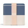 Fiambrera doble ecológica azul y beis cuadrada MB Square 1,7 litros - Plástico PBT (sin BPA) - Monbento