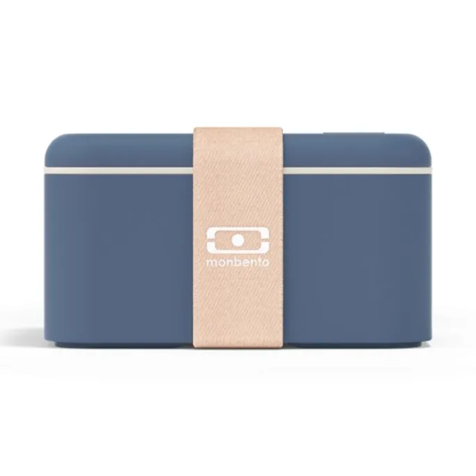 Fiambrera doble ecológica azul y beis cuadrada MB Square 1,7 litros - Plástico PBT (sin BPA) - Monbento