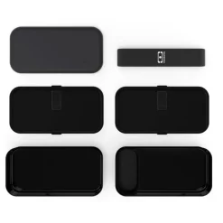 Fiambrera doble ecológica negra 1 litro - Plástico PBT (sin BPA) - Monbento