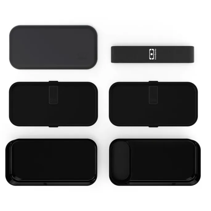 Fiambrera doble ecológica negra 1 litro - Plástico PBT (sin BPA) - Monbento