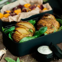 Fiambrera doble ecológica negra 1 litro - Plástico PBT (sin BPA) - Monbento