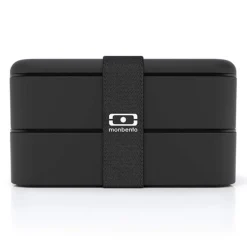 Fiambrera doble ecológica negra 1 litro - Plástico PBT (sin BPA) - Monbento