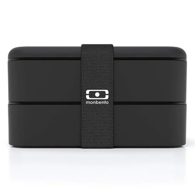 Fiambrera doble ecológica negra 1 litro - Plástico PBT (sin BPA) - Monbento