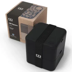 Fiambrera doble ecológica negra cuadrada MB Square 1,7 litros - Plástico PBT (sin BPA) - Monbento